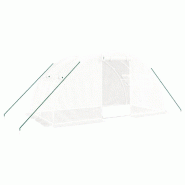 Helloshop26 - Serre tente abri plante fleur légumes avec cadre en acier 8 m² 4 x 2 x 2 m blanc 02_0044629 - 3000220239324