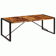 Helloshop26 - Table de salon salle à manger design 220 cm bois solide de sesham 0902292 - Bois massif 3000124301301