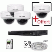 Kit vidéosurveillance ip 4 caméras dômes-hikvision