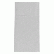 Serviette-étui pour couverts intissé gris 40x40cm - par 700