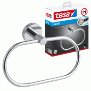 Tesa Smooz - Porte-serviettes anneau, métal chromé, arrondi - Pour un accrochage pratique des serviettes main et de bain - 53 mm x 184 mm x 130 mm - Tesa Smooz - Porte-serviettes anneau, métal chromé, arrondi - Pour un accrochage pratique des serviettes main et de bain - 53 mm x 184 mm x 130 mm -