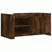 VidaXL Table basse chêne fumé 100x50x50 cm bois d'ingénierie Modèle Polaris Métal Plus - 848364