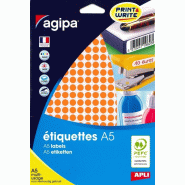 2940 pastilles adhésives orange, diamètre 8 mm (10 feuilles A5 / cdt) - 3270241143058_0