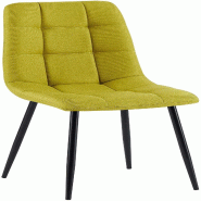 Décoshop26 - Chaise de salle à manger x1 coutures forme carrées en tissu vert pieds en métal noir 10_0001977 - noir métal 3000250777759
