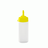 GILAC Biberon à sauce col large – bouchon couleurs HACCP – 0.25 L et 0.75 L - .25 L - Jaune G022512 - jaune 3573678704022