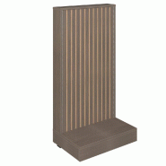 Gondole simple face Vertigo T03 MDF naturel et noyer foncé 64x44x125cm