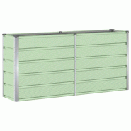 Helloshop26 - Jardinière moderne 160 x 40 x 75 cm design polyvalent intérieur extérieur en acier vert 02_0059261 - vert acier 3000241029676