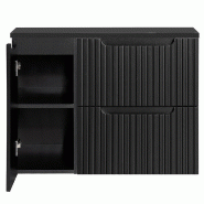 Helloshop26 - Meuble sous lavabo salle de bain rangement design 80 x 60 x 40 cm noir - noir métal 3000224981700