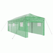 Helloshop26 - Serre rectangulaire pliable design moderne jardin 290 x 870 x 315 cm en fer vert 02_0058863 - vert 3000240821509