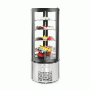 HENDI - Vitrine de présentation pâtisserie ronde - Ref 233832 - 69x69xH176 cm - inox 233832
