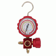 Manomètre 1 voie sous blister HP rouge - compatible R22, R134a, R410A & R407C - sans flexible