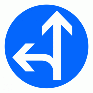 Panneau de direction obligatoire B21D2 - Tout droit ou à gauche - WP Signalisation Panneau de direction obligatoire B21D2 - Tout droit ou à gauche - WP Signalisation