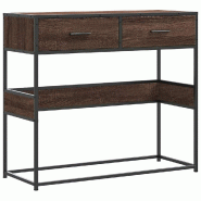 Table console chêne marron 90x35x80 cm bois d'ingénierie Modèle Atlas Infinite Compact - 849178