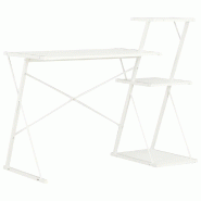 VidaXL Bureau avec étagère Blanc 116x50x93 cm Modèle Atlas Élégance - blanc 20287