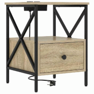 VidaXL Cabinet de chevet avec tiroir Chêne Sonoma 41,5 x 40,5 x 55 cm – Modèle Chaleur - 859552