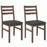 VidaXL Chaises à manger coussins 2 pcs marron bois massif caoutchouc Modèle Atlas - 4102418