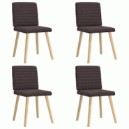 VidaXL Chaises à Manger Lot De 4 Marron Foncé Tissu - 8721158567239 VidaXL Chaises à Manger Lot De 4 Marron Foncé Tissu - 8721158567239