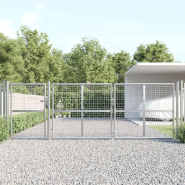 Vidaxl portal de jardin maille argenté 400x175 cm acier galvanisé 154555 Vidaxl portal de jardin maille argenté 400x175 cm acier galvanisé 154555