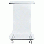 VidaXL Table basse 45x40x63 cm Verre trempé Modèle Atlas Infinite Edge - 284726