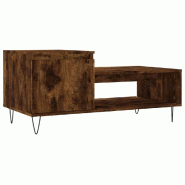 VidaXL Table basse Chêne fumé 100x50x45 cm Bois d'ingénierie Modèle Nova Concept - 830833