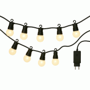WellHome - Guirlande lumineuse LED blanc chaud pour intérieur, câble de 5 m avec minuterie intégrée - noir WH16419