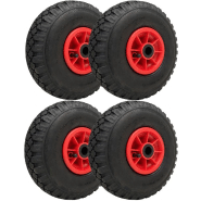 300x4 Roues Pneumatiques 260x85mm Jante Plastique 20mm Roulement 150kg (Lot de 4) 300x4 Roues Pneumatiques 260x85mm Jante Plastique 20mm Roulement 150kg (Lot de 4)