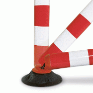 Balise articulée flexible BAJ-R 100 cm - jaune/noire ou rouge/blanc - avec base et tendeur élastique