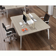 Bureau bench 2 personnes Blade - Alea - Non, 140, Chêne gris_1