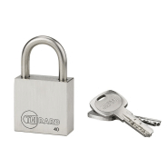 Cadenas de securité en inox 60mm avec anse inox d10mm  2 clés reversible transit 2  carte de propriété