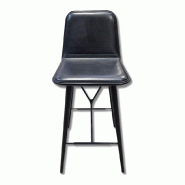 Chaise de restauration - Hauteur Haute (H=950-1150mm) - Skaï Noir Fredericia SPINE BARSTOOL (Hauteur assise = 740mm)