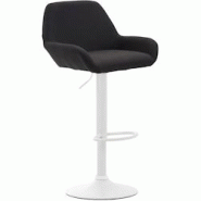 CLP Tabouret de bar Braga tissu avec pied en métal Noir /Blanc - noir textile 314522 CLP Tabouret de bar Braga tissu avec pied en métal Noir /Blanc - noir textile 314522
