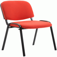 Décoshop26 - Chaise visiteur empilable zone d'attente en tissu rouge piètement à 4 pieds en métal noir 10_0003400 - rouge métal 3000251563160