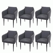 Décoshop26 - Lot de 6 chaises de salle à manger moderne et confortable en tissu/textile gris foncé 04_0000670 - gris 3000075832695 Décoshop26 - Lot de 6 chaises de salle à manger moderne et confortable en tissu/textile gris foncé 04_0000670 - gris 3000075832695