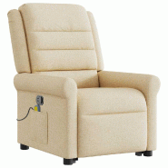 Fauteuil inclinable de massage Crème Tissu Modèle Yervaria - 8721102963148