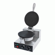 Gaufrier électrique simple en fonte - plaque pour cornets de glaces Ø 190mm_0