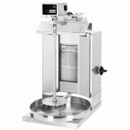 Grill Döner kebab gaz 3 brûleurs max 40 kg avec tôle de protection - moteur en haut