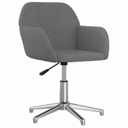 Helloshop26 - Chaise fauteuil siège pivotante de bureau informatique étude clair tissu gris 02_0024112 - gris métal 3000214690964