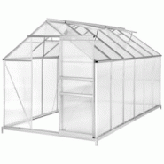Helloshop26 - Serre de jardin jardinage outillage aluminium avec embase 375 x 185 x 195 cm 1608014 - 3000137521307 Helloshop26 - Serre de jardin jardinage outillage aluminium avec embase 375 x 185 x 195 cm 1608014 - 3000137521307