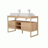 MOB-IN Ensemble meuble double vasque ATOLL 140cm + vasques - marron 3701606504912 MOB-IN Ensemble meuble double vasque ATOLL 140cm + vasques - marron 3701606504912