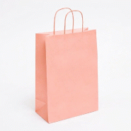 Sac kraft  poignées torsadées Pêche 36x12x41cm - par 50