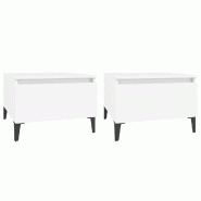 Tables d'appoint 2 pcs Blanc 50x46x35 cm Bois d'ingénierie Modèle Ombre Protect Prime - 819517
