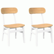 VidaXL Chaises à manger 2 pcs blanc bois massif caoutchouc Modèle Atlas Advance Plus - 4102440