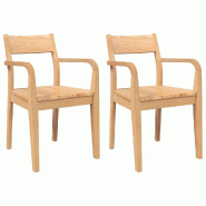 VidaXL Chaises à manger 2 pcs bois massif naturel caoutchouc Modèle Permoniax - 4102510