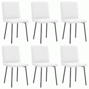 VidaXL Chaises à Manger Lot De 6 Blanc Similicuir - blanc 8721158569349 VidaXL Chaises à Manger Lot De 6 Blanc Similicuir - blanc 8721158569349