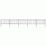 Vidaxl clôture de jardin avec dessus en cerceau acier 8,5 x 1 m noir 277660