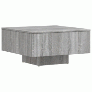 VidaXL Table basse Sonoma gris 60x60x31,5 cm Bois d'ingénierie Modèle Polaris Select Plus - 815838