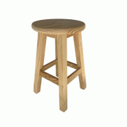 WellHome - Tabouret rond en bois massif couleur naturelle 29x29x50cm - beige WH15579