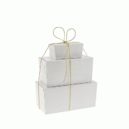 Ballotin en carton blanc - intérieur blanc 375g - 13,7x7x6,3cm - par 50