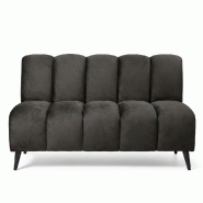 Banquette de restaurant professionnelle CHR Cocoon velours gris anthracite, 150 cm  France Mobilier CHR - gris 3760326528721
