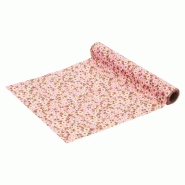 Chemin de table tissu Marguerite rose 28cm x 3m